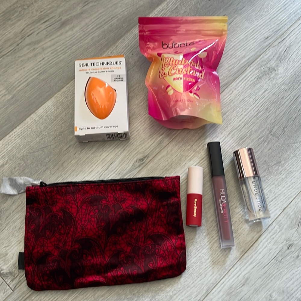 Huda /Rare beauty Lip lot with bonuses new